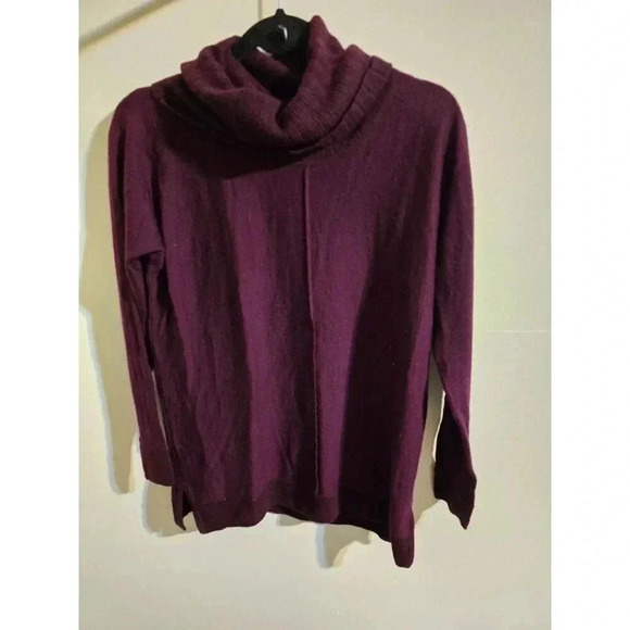 Kenar Womens 100% Extra‎ Fine Merino Wool Cowlneck Sweater Medium Purple - Picture 1 of 6